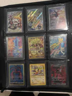 Pokemon TCG Binder Page Lot - English Foil Cards: Charizard Mew Pikachu - Image 1