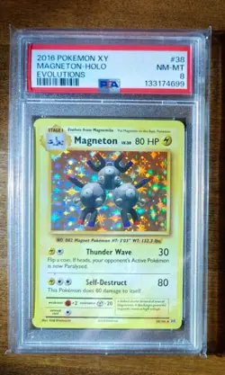 2016 Pokemon XY Evolutions Magneton Holo #38 PSA 8 NM-MT Graded Card - Image 1