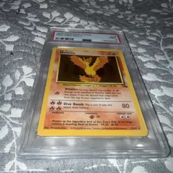 1999 Pokemon Moltres Holo Rare Card #12/62 PSA Mint 9 Fossil Set TCG - Image 1