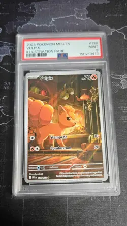 PSA 9 Vulpix 138/132 Illustration Rare Mega Evolution Pokemon Card - Image 1
