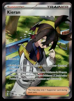 Pokemon Cards Kieran 206/167 Twilight Masquerade Ultra Rare NM - Image 1