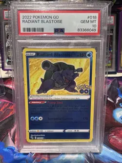 Pokemon GO Radiant Blastoise 018/078 Radiant Rare Holo PSA 10 English - Image 1