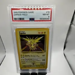 Pokemon TCG Zapdos Holo PSA 8 Base Set 16/102 English 1999 Holo Rare - Image 1