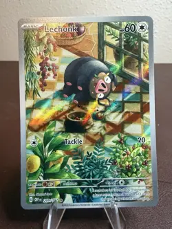 Lechonk SV03 Obsidian Flames 209/197 Holo Illustration Rare Pokemon TCG NM - Image 1