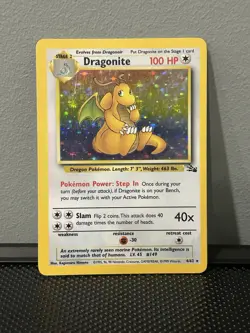 Pokemon TCG Dragonite 4/62 Fossil Holo Rare 100 HP 1999 English WOTC - Image 3