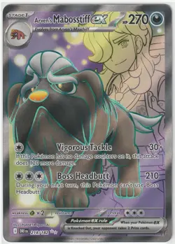 Arven's Mabosstiff ex 218/182 Ultra Rare Destined Rivals Pokemon Holo Near Mint - Image 1