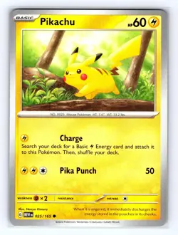 Pikachu 025/165 C Pokemon 151 NM/M - Image 1