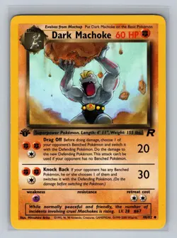 Dark Machoke 40/82 UC Pokemon Team Rocket 1st Edition LP - Image 1