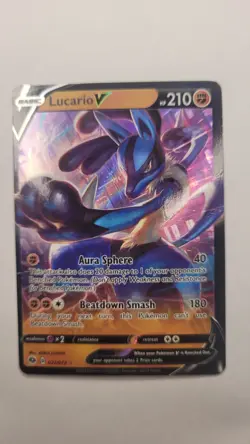 Lucario V 27/73 Ultra Rare Pokemon TCG Champion's Path NM - Image 1