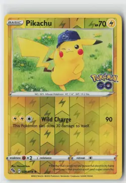 PIKACHU REVERSE HOLO RARE PGO POKEMON GO POKEMON 028/078 NM - Image 1