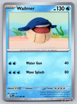 Wailmer 015/084 Pitch Black Pokemon NM Common Asako Ito Crochet - Image 1