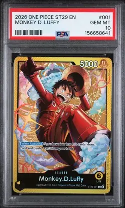 2026 One Piece Starter Deck St29-Egghead Monkey D. Luffy #001 PSA 10 - Image 1