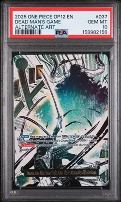One Piece Demon Aura Dead Man's Game Alt Art Zoro English Event OP12-037 PSA 10 - Image 1