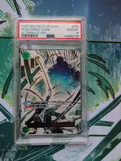 One Piece Demon Aura Dead Man's Game Alt Art Zoro English Event OP12-037 PSA 10 - Image 3
