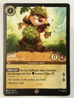 Dale Ready For His Shot Legendary 22/204 Non Holo Disney Lorcana Wilds Unknown - Image 1