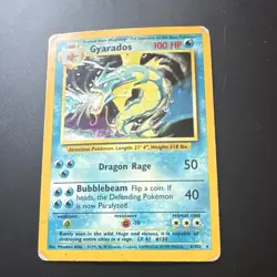 Pokemon Gyarados 6/102 Base Set Holo Unlimited Holo Rare English 1999 - HP - Image 1