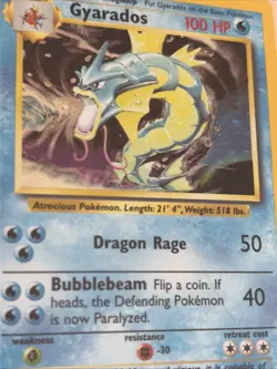 Pokemon Gyarados Holo Rare TCG Card 6/102 Base Set WOTC 1999 Unlimited Vintage - Image 5