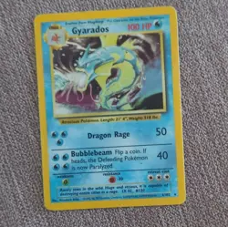 Pokemon TCG Gyarados 6/102 Base Set Unlimited Holo Rare 100 HP English 1999 - Image 1
