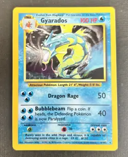 Pokemon Gyarados 6/102 Base Set Holo Rare Vintage 1999 WotC Unlimited - Clean EX - Image 1
