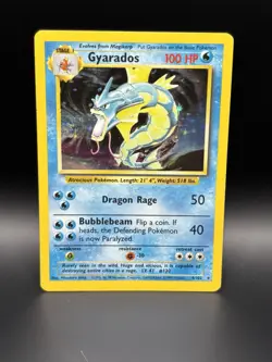 Pokemon Gyarados 6/102 Base Set Unlimited Holo Rare ENG 1999 - Image 1