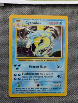Pokemon Gyarados Holo Rare TCG Card 6/102 Base Set WOTC 1999 Unlimited Vintage - Image 2