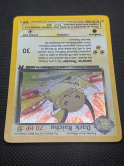 2000 Pokemon TCG Card Dark Raichu 83/82 Unlimited Team Rocket Holo Secret Rare - Image 3