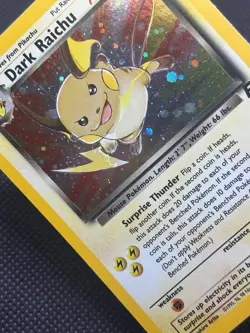 2000 Pokemon TCG Card Dark Raichu 83/82 Unlimited Team Rocket Holo Secret Rare - Image 4