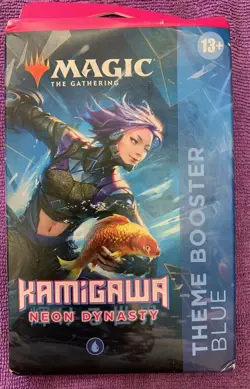 Magic The Gathering Kamigawa Neon Dynasty Theme Booster Blue - Image 1