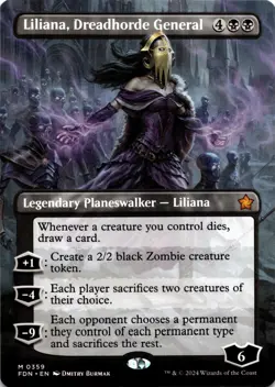 MTG Liliana, Dreadhorde General (Borderless) NM M 359 Foundations - Image 1