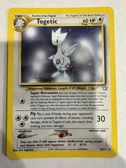 Togetic 16/111 UNLIMITED HOLO Rare Neo Genesis Pokemon English NM WOTC Vintage - Image 3