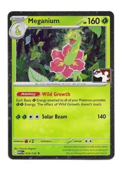 Meganium 010/132 Cosmos Holo Pokemon TCG Play! Prize Pack Series 9 NM - Image 1