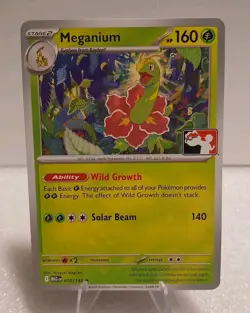 Meganium 010/132 Prize Pack Series 9 Pokemon Play! Stamp Mint Condition - Image 1