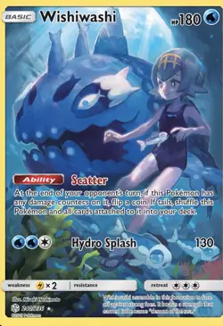 Wishiwashi 240/236 Sm Cosmic Eclipse Secret Rare Full Art Holo English 2019 - Image 1