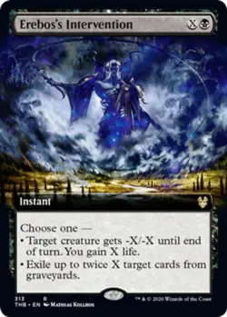 MTG Erebos's Intervention - Foil - Extended Art, Theros Beyond Death, Moderately - Image 1