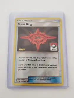 Pokemon Card Beast Ring STAFF 102a/131 League Cup Forbidden Light Promo LP 2019 - Image 1