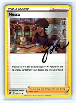 Nessa 136/159 Holo Rare Crown Zenith Pokemon Near Mint - Image 1