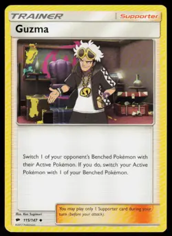 Guzma 115/147 Uncommon Burning Shadows Pokemon Lightly Played - Image 1