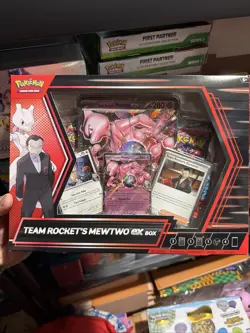 Pokemon TCG Destined Rivals Team Rocket's Mewtwo ex Box New Sealed - Image 1