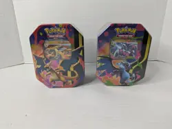 Pokemon TCG Mega Charizard EX Tin X & Y Set Of 2 Sealed *Charizard X EX tin dmg - Image 1