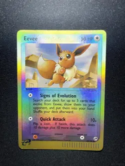 EEVEE 63/100 COMMON SANDSTORM POKEMON REVERSE HOLO LIGHTLY PLAYED - Image 1