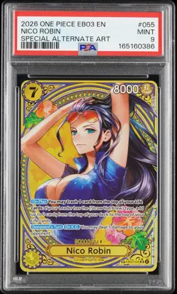 2026 One Piece EB03 En Special Alternate Art #055 Nico Robin PSA 9 MINT - Image 1