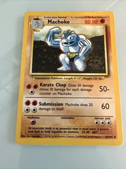 Machoke Base Set 34/102 Uncommon Pokemon Card NM - Image 1