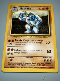 Machoke Base Set 34/102 Uncommon Pokemon Card NM - Image 2