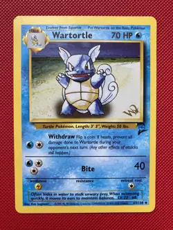 Wartortle Gold W Stamp 63/130 Pokemon Card WOTC Base Set 2 - MP Condition - Image 1