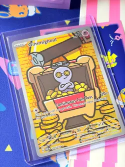 Pokemon TCG card NM: Gimmighoul Full art holo card 198 /182 paradox rift rare - Image 1