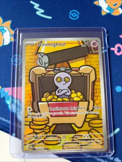 Pokemon TCG card NM: Gimmighoul Full art holo card 198 /182 paradox rift rare - Image 3