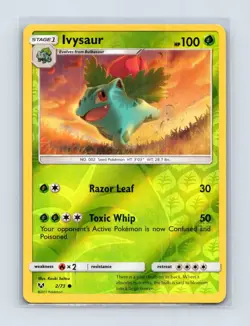 Ivysaur 2/73 Common Shining Legends Pokemon Reverse Holo Lightly Played - Image 1