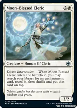MTG Moon-Blessed Cleric Card #26 Adventures in the Forgotten Realms NM Magic - Image 1