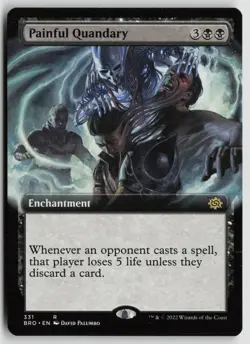 Painful Quandary (Extended Art) LP 331 The Brothers' War MTG - Image 1