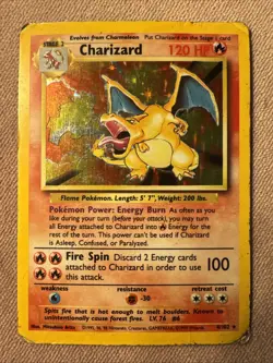 Pokemon TCG - Charizard 4/102 Base Set Holo Rare - Vintage 1999 - Image 1